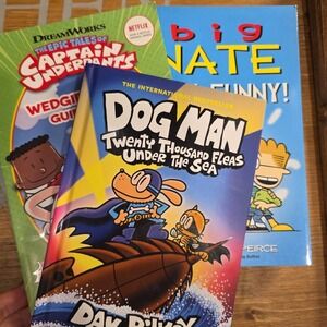 NEW Set Of 3 Captain Underpants, Big‎ Nate & Dog Man Books